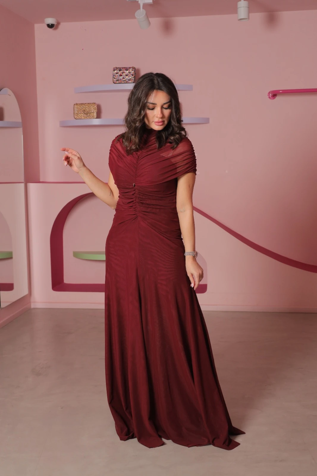 Drape Dress Red 42