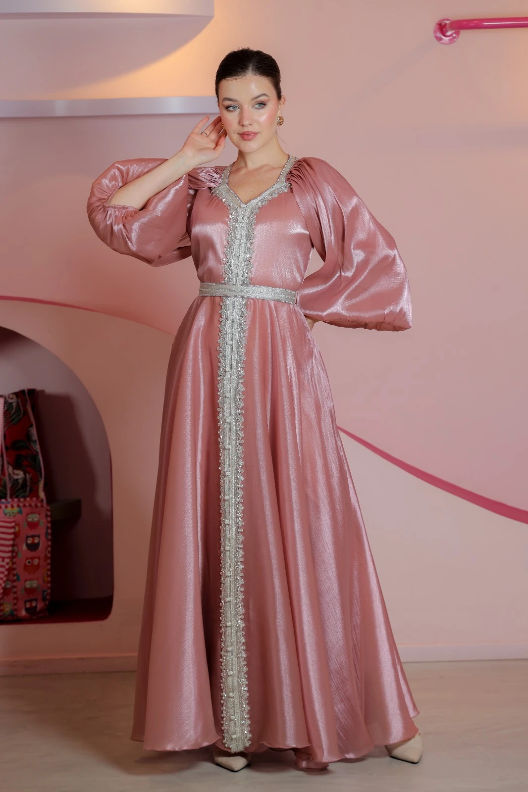 Aj Puff Jalabiya Pink 3XL