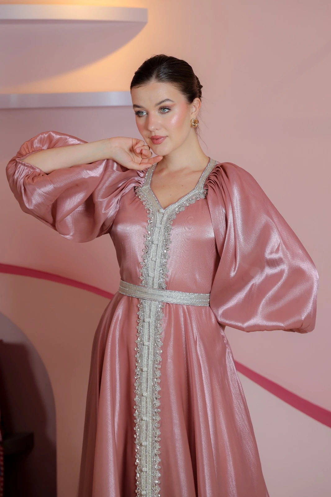 Aj Puff Jalabiya Pink XXL